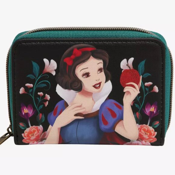 Loungefly Handbags - Loungefly Snow White And The Seven Dwarfs Floral Apple Mini Zipper Wallet NWT